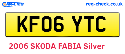 KF06YTC are the vehicle registration plates.