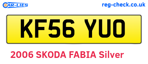 KF56YUO are the vehicle registration plates.