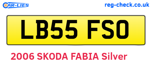 LB55FSO are the vehicle registration plates.