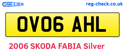 OV06AHL are the vehicle registration plates.
