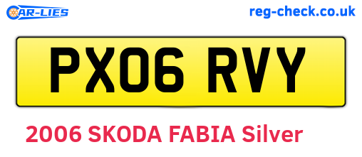 PX06RVY are the vehicle registration plates.
