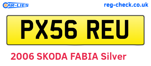 PX56REU are the vehicle registration plates.