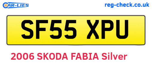 SF55XPU are the vehicle registration plates.