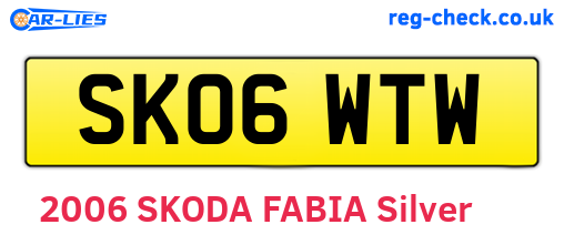SK06WTW are the vehicle registration plates.