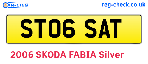 ST06SAT are the vehicle registration plates.