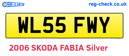 WL55FWY are the vehicle registration plates.