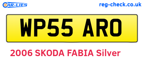 WP55ARO are the vehicle registration plates.
