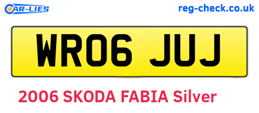 WR06JUJ are the vehicle registration plates.