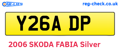 Y26ADP are the vehicle registration plates.