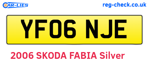 YF06NJE are the vehicle registration plates.