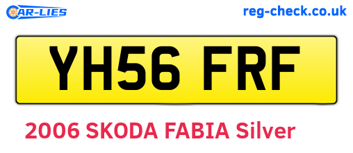 YH56FRF are the vehicle registration plates.