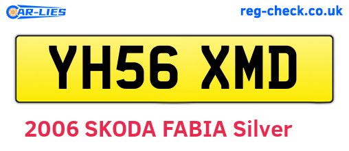 YH56XMD are the vehicle registration plates.