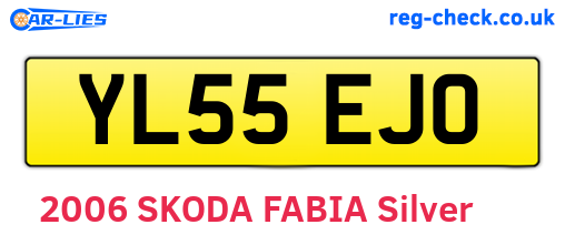 YL55EJO are the vehicle registration plates.