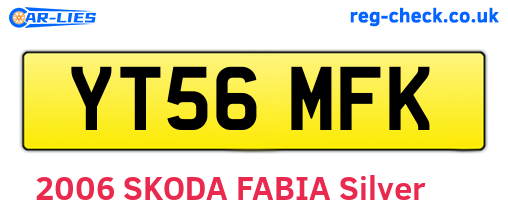 YT56MFK are the vehicle registration plates.