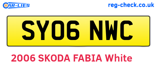 SY06NWC are the vehicle registration plates.