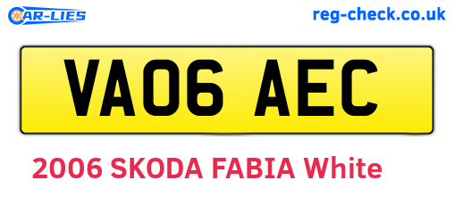 VA06AEC are the vehicle registration plates.