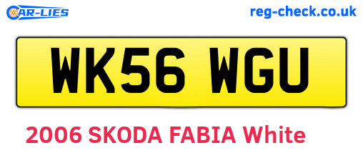 WK56WGU are the vehicle registration plates.