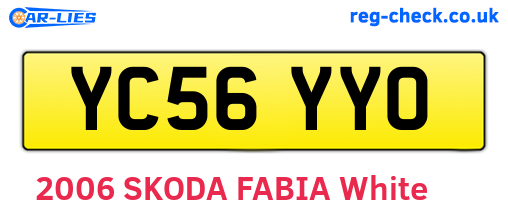 YC56YYO are the vehicle registration plates.