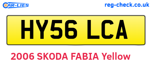 HY56LCA are the vehicle registration plates.