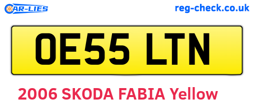 OE55LTN are the vehicle registration plates.
