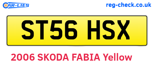 ST56HSX are the vehicle registration plates.