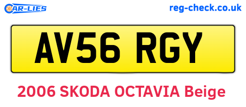 AV56RGY are the vehicle registration plates.