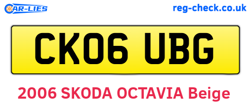 CK06UBG are the vehicle registration plates.