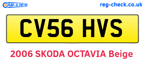 CV56HVS are the vehicle registration plates.