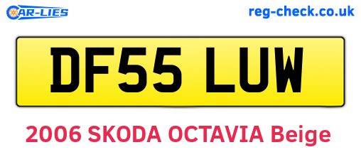 DF55LUW are the vehicle registration plates.