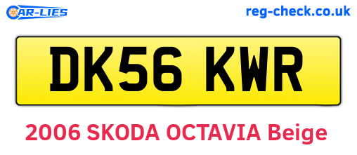 DK56KWR are the vehicle registration plates.