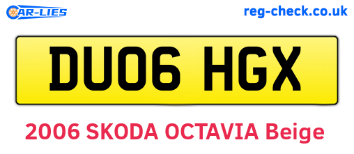 DU06HGX are the vehicle registration plates.