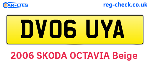 DV06UYA are the vehicle registration plates.