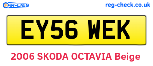 EY56WEK are the vehicle registration plates.