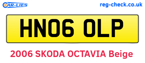HN06OLP are the vehicle registration plates.