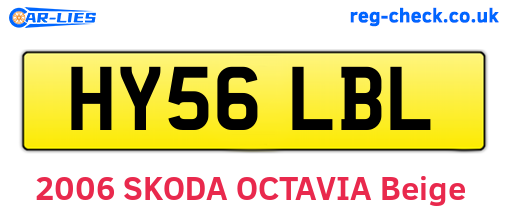 HY56LBL are the vehicle registration plates.