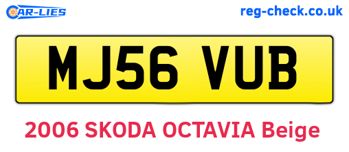 MJ56VUB are the vehicle registration plates.