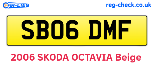 SB06DMF are the vehicle registration plates.