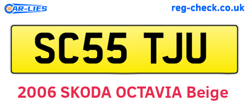 SC55TJU are the vehicle registration plates.