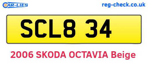 SCL834 are the vehicle registration plates.