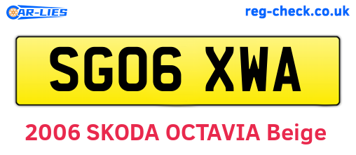 SG06XWA are the vehicle registration plates.