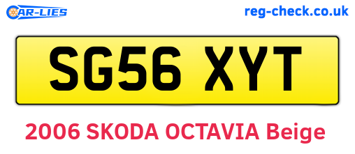 SG56XYT are the vehicle registration plates.
