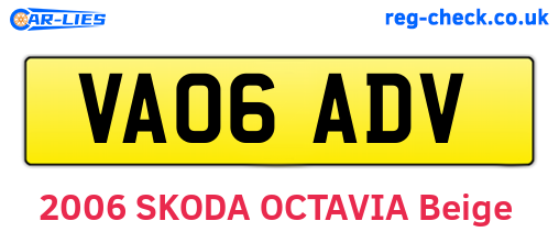 VA06ADV are the vehicle registration plates.