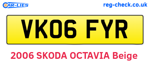 VK06FYR are the vehicle registration plates.