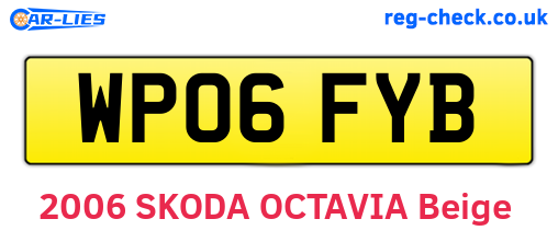 WP06FYB are the vehicle registration plates.