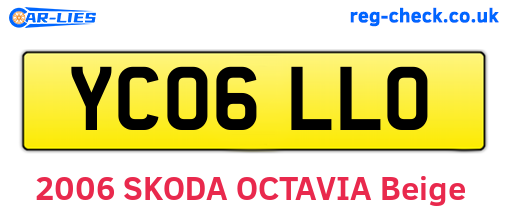 YC06LLO are the vehicle registration plates.