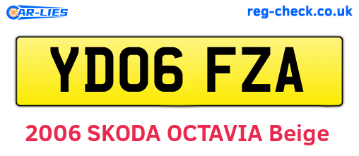 YD06FZA are the vehicle registration plates.