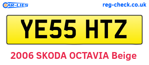YE55HTZ are the vehicle registration plates.