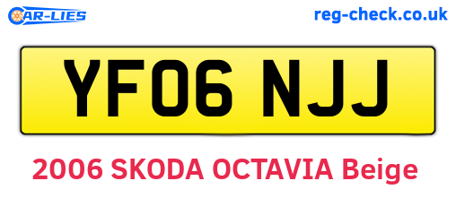 YF06NJJ are the vehicle registration plates.