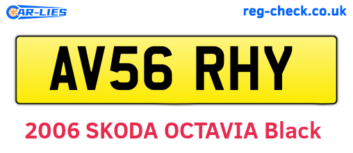 AV56RHY are the vehicle registration plates.
