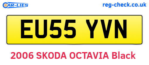 EU55YVN are the vehicle registration plates.